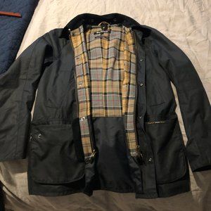 Barbour Navy Ashby Slim Jacket with Tartan Lining